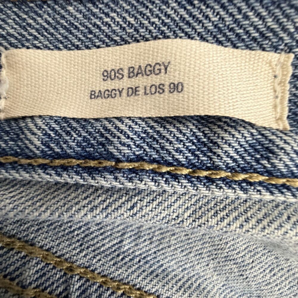 90s baggy de los 90 distressed light wash denim vintage inspired jeans 6 ripped - Picture 5 of 11